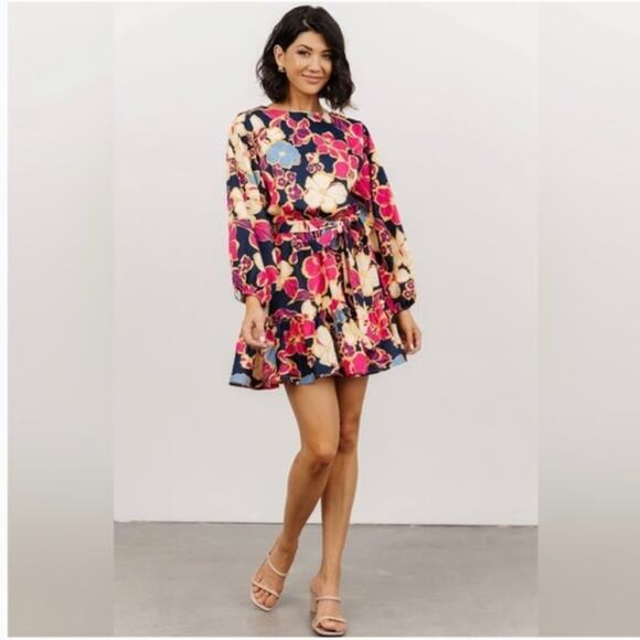 NWT Baltic Born Floral Long Sleeve Mini Dress - Picture 1 of 5